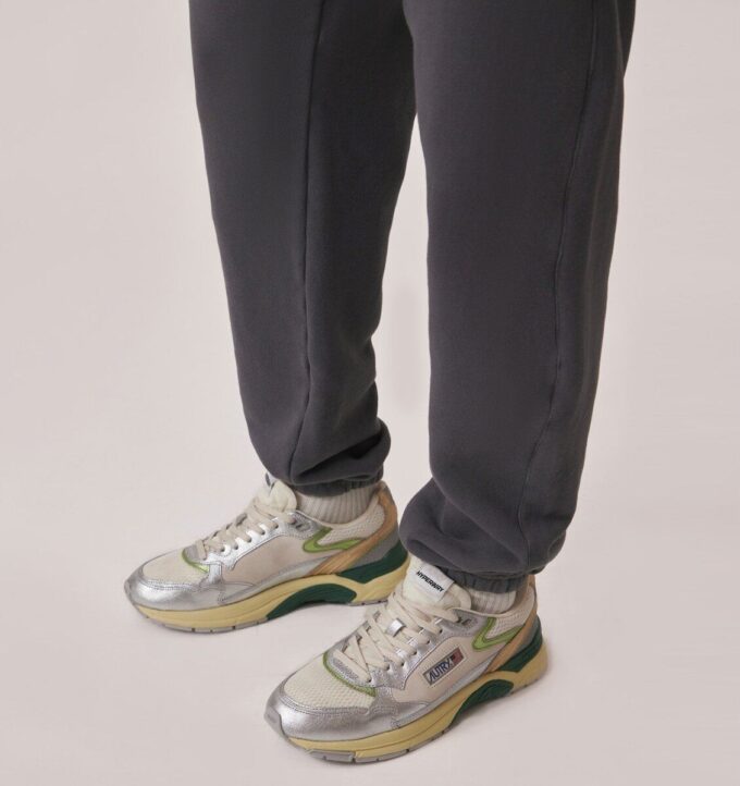 HYPERWAY SNEAKERS IN MARSHMALLOW AND SILVER-TONE LAMINATED LEATHER AND MESH HYPERWAY SNEAKERS IN MARSHMALLOW AND SILVER-TONE LAMINATED LEATHER AND MESH