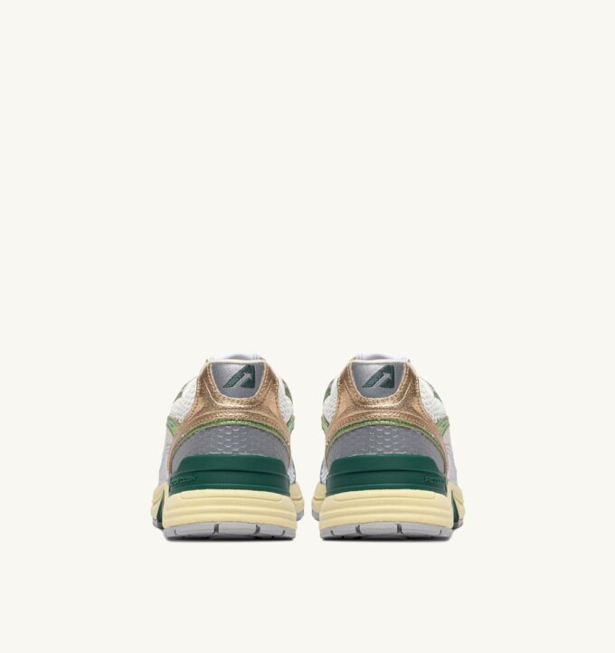 HYPERWAY SNEAKERS IN MARSHMALLOW AND SILVER-TONE LAMINATED LEATHER AND MESH