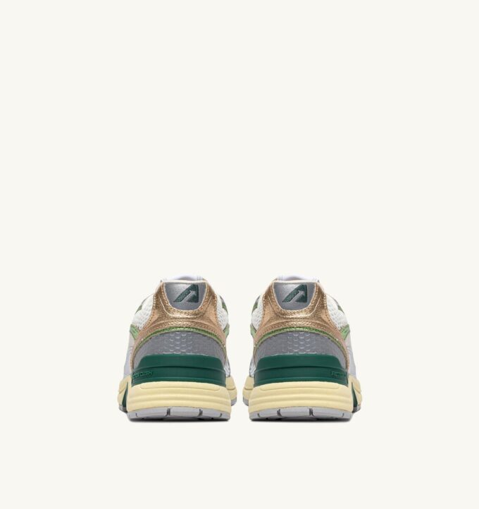 HYPERWAY SNEAKERS IN MARSHMALLOW AND SILVER-TONE LAMINATED LEATHER AND MESH HYPERWAY SNEAKERS IN MARSHMALLOW AND SILVER-TONE LAMINATED LEATHER AND MESH