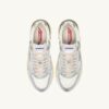 HYPERWAY SNEAKERS IN MARSHMALLOW AND SILVER-TONE LAMINATED LEATHER AND MESH
