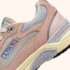 HYPERWAY SNEAKERS IN POWDER PINK AND SILVER-TONE SUEDE AND MESH