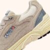 HYPERWAY SNEAKERS IN SAND BROWN AND SILVER-TONE SUEDE AND MESH HYPERWAY SNEAKERS IN SAND BROWN AND SILVER-TONE SUEDE AND MESH
