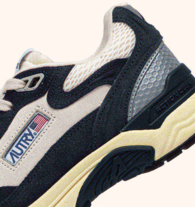 HYPERWAY SNEAKERS IN SPACE COLOR AND SILVER-TONE SUEDE AND MESH