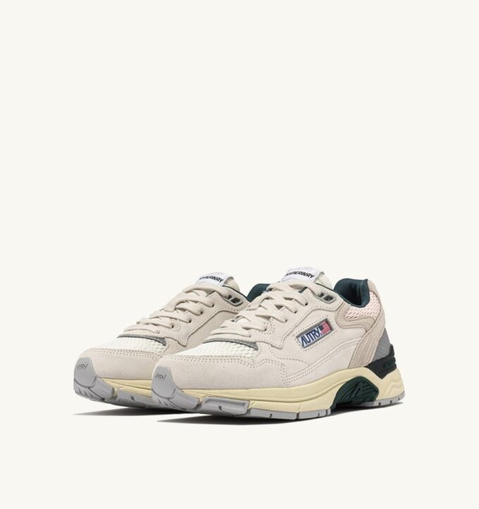 HYPERWAY SNEAKERS IN WHITE AND PINK MESH AND SUEDE