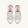 HYPERWAY SNEAKERS IN WHITE AND SILVER-TONE LAMINATED LEATHER AND MESH