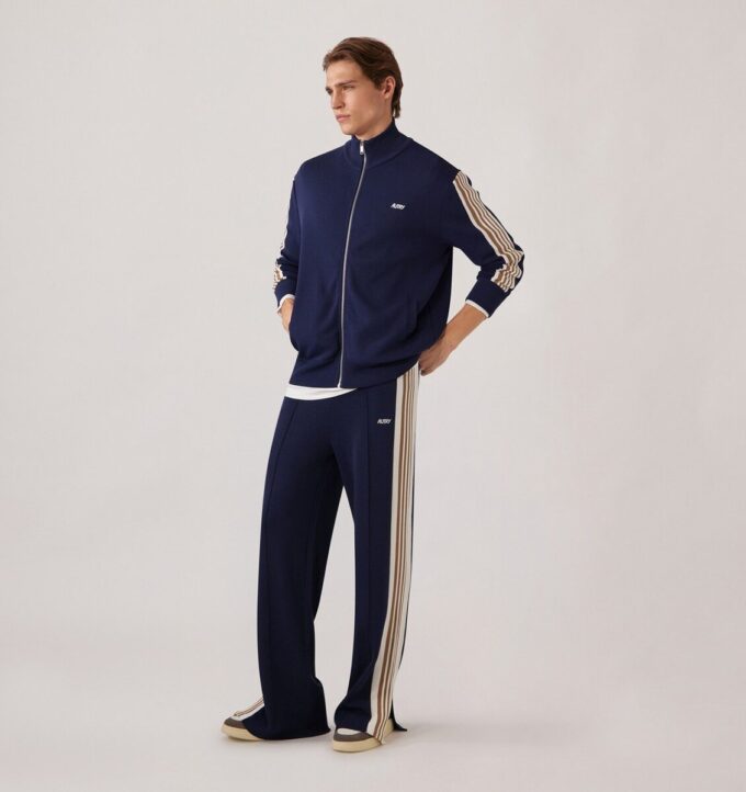 KNITTED TENNIS VISCOSE JOGGERS MAN