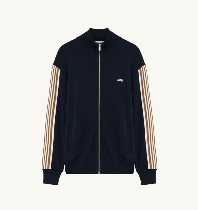 KNITTED TENNIS VISCOSE ZIP JACKET MAN