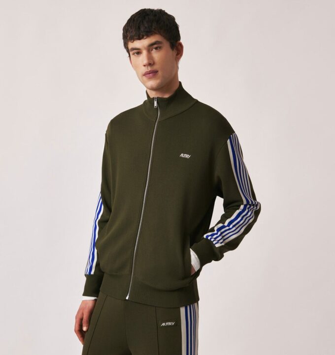 KNITTED TENNIS VISCOSE ZIP JACKET MAN