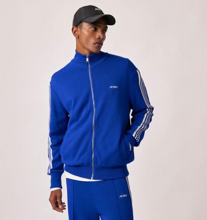 KNITTED TENNIS VISCOSE ZIP JACKET MAN