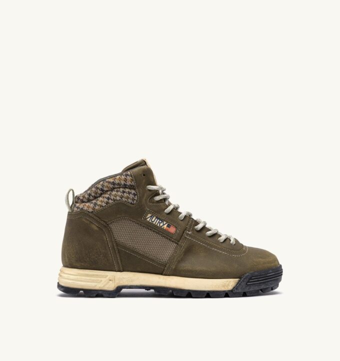 MALGA BOOTS IN NUBUCK LEATHER AND MESH COLOR HERB AND MOSSTONE