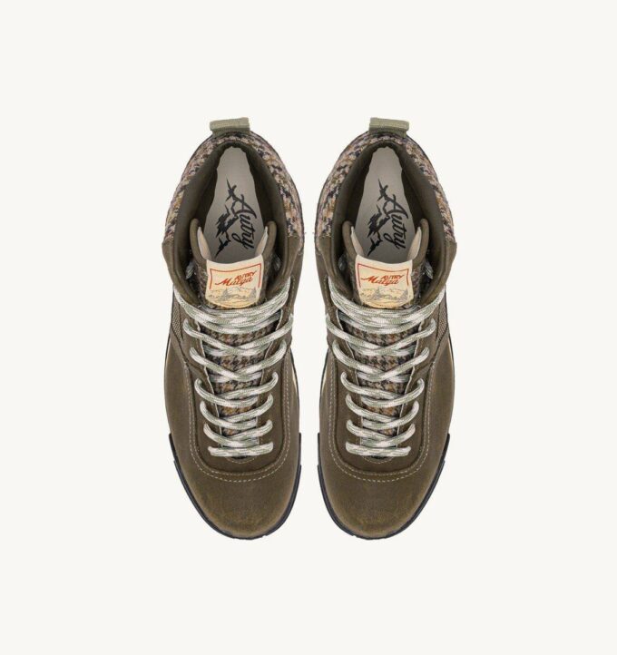 MALGA BOOTS IN NUBUCK LEATHER AND MESH COLOR HERB AND MOSSTONE