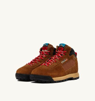 MALGA CORTINA IN CHESTNUT AND FLAME SCARLET SUEDE