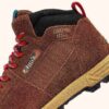 MALGA CORTINA IN CHESTNUT AND FLAME SCARLET SUEDE