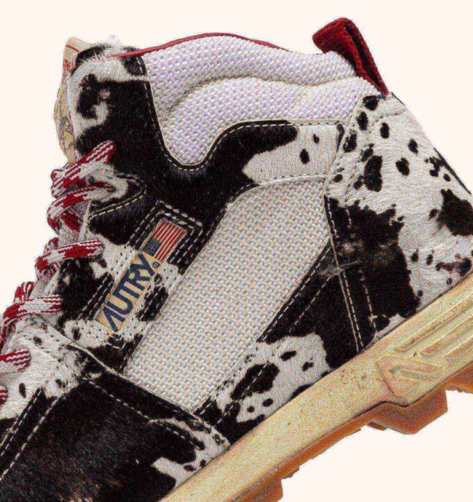 MALGA IN MARSHMALLOW AND BROWN PONY HAIR EFFECT