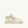 MED-WAY SNEAKERS IN LEATHER AND SHEARLING COLOR WHITE AND MARSHMALLOW