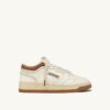 MED-WAY SNEAKERS IN LEATHER COLOR MARSHMALLOW AND BROWN SUGAR