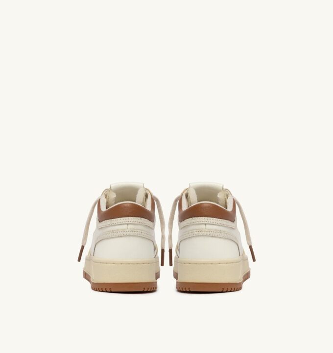 MED-WAY SNEAKERS IN LEATHER COLOR MARSHMALLOW AND BROWN SUGAR