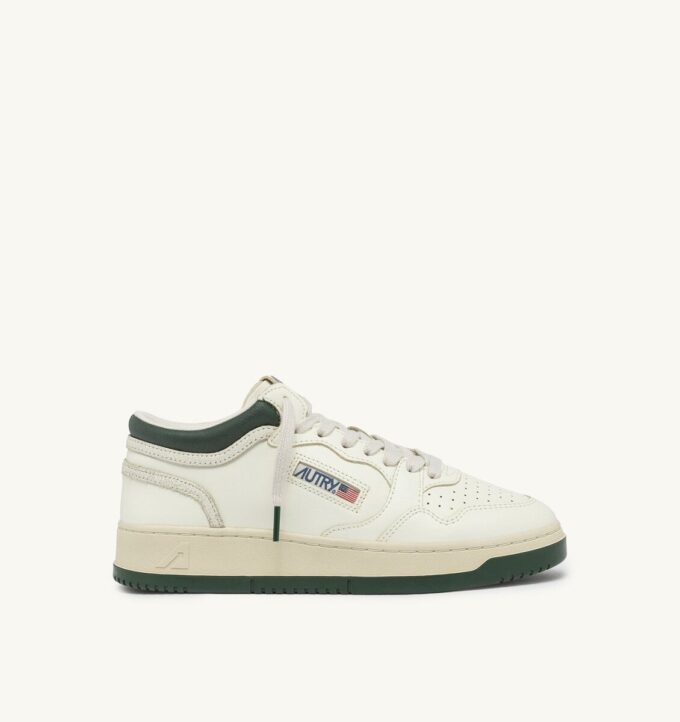 MED-WAY SNEAKERS IN LEATHER COLOR MARSHMALLOW AND MOUNTAIN