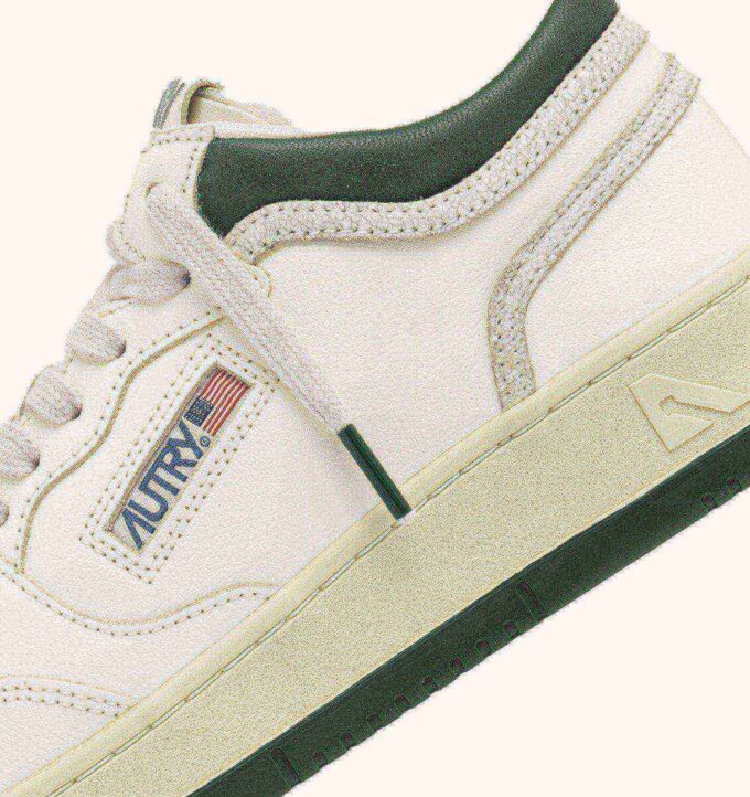 MED-WAY SNEAKERS IN LEATHER COLOR MARSHMALLOW AND MOUNTAIN