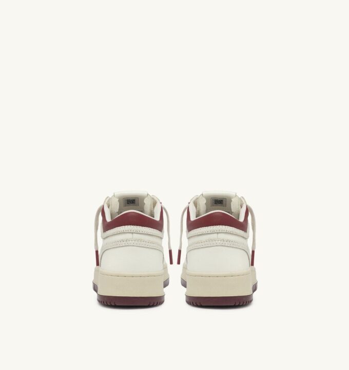 MED-WAY SNEAKERS IN LEATHER COLOR MARSHMALLOW AND SYRAH