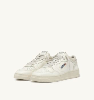 MED-WAY SNEAKERS IN LEATHER COLOR MARSHMALLOW AND WHITE
