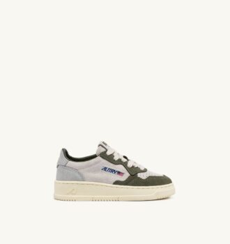 MEDALIST KIDS LOW SNEAKERS IN SCHIO GREEN AND LOFT GRAY IN SUEDE