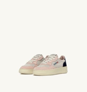MEDALIST KIDS LOW SNEAKERS IN SUEDE COLOR ATLANTIC WHITE AND ROSEMARY