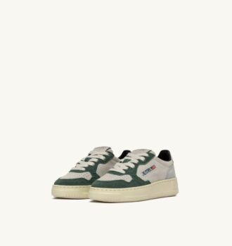 MEDALIST KIDS LOW SNEAKERS IN SUEDE COLOR LOFT WHITE AND GREEN