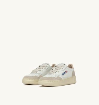 MEDALIST KIDS LOW SNEAKERS IN WHITE AND CREOLE PINK SUEDE