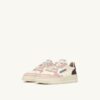 MEDALIST KIDS LOW SNEAKERS IN WHITE BROWN AND PINK LEATHER