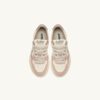 MEDALIST KIDS LOW SNEAKERS IN WHITE BROWN AND PINK LEATHER