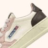 MEDALIST KIDS LOW SNEAKERS IN WHITE BROWN AND PINK LEATHER