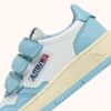 MEDALIST KIDSTRIPES LOW BICOLOR SNEAKERS IN WHITE AND ACQUATIC LEATHER