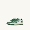 MEDALIST KIDSTRIPES LOW BICOLOR SNEAKERS IN WHITE AND GREEN LEATHER