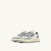 MEDALIST KIDSTRIPES LOW BICOLOR SNEAKERS IN WHITE AND LIGHT GRAY LEATHER