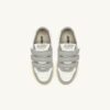 MEDALIST KIDSTRIPES LOW BICOLOR SNEAKERS IN WHITE AND LIGHT GRAY LEATHER