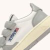 MEDALIST KIDSTRIPES LOW BICOLOR SNEAKERS IN WHITE AND LIGHT GRAY LEATHER