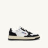 MEDALIST LOW BICOLOR SNEAKERS IN WHITE AND BLACK LEATHER
