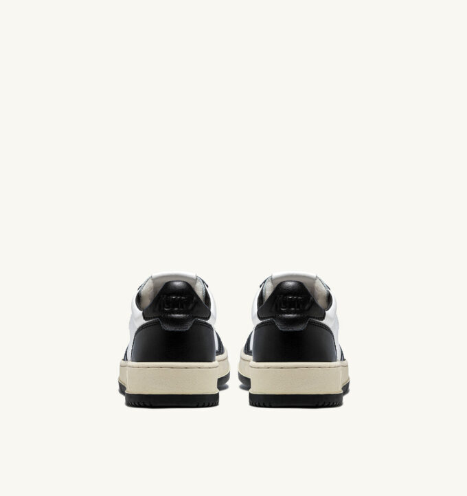 MEDALIST LOW BICOLOR SNEAKERS IN WHITE AND BLACK LEATHER