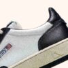 MEDALIST LOW BICOLOR SNEAKERS IN WHITE AND BLACK LEATHER