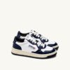 MEDALIST LOW BICOLOR SNEAKERS IN WHITE AND BLUE LEATHER