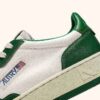 MEDALIST LOW BICOLOR SNEAKERS IN WHITE AND GREEN LEATHER