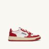 MEDALIST LOW BICOLOR SNEAKERS IN WHITE AND RED LEATHER
