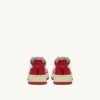 MEDALIST LOW BICOLOR SNEAKERS IN WHITE AND RED LEATHER