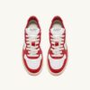 MEDALIST LOW BICOLOR SNEAKERS IN WHITE AND RED LEATHER