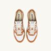 MEDALIST LOW BICOLOR SNEAKERS IN WHITE AND SAND STORM LEATHER