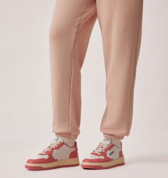 MEDALIST LOW BICOLOR SNEAKERS IN WHITE AND TEAROSE LEATHER