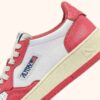 MEDALIST LOW BICOLOR SNEAKERS IN WHITE AND TEAROSE LEATHER