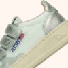 MEDALIST LOW KIDSTRIPES SNEAKERS BICOLOR IN LEATHER COLOR WHITE AND SILVER