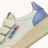 MEDALIST LOW KIDSTRIPES SNEAKERS IN LEATHER COLOR WHISPER WHITE AND DELLA ROBBIA BLUE